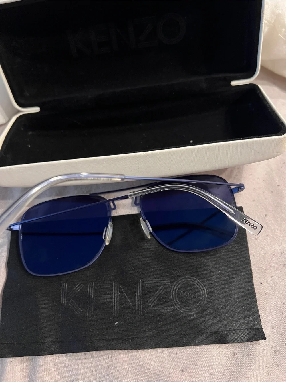 Kenzo Blue Aviator Sunglasses with Gradient Lenses
